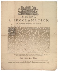 A Proclamation, for Supressing Rebellion..., 23. srpna 1775 od British School