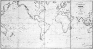 Obecná mapa pro účely vytyčení dráhy lodi. od British School