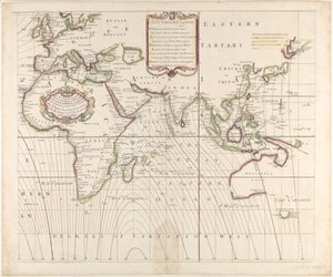 Nová a správná námořní mapa celého světa s vyznačením odchylek kompasu, jak byly zjištěny v roce 1700. od British School