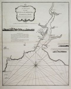 Plán silnice a přístavu Fowey nebo Foy od poručíka Jamese Cooka z královského námořnictva od British School