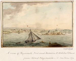 Série skic, pohledy ve Velké Británii, kontinentu a Americe 1772-1778 (akvarel) od British School