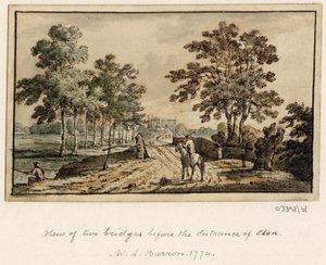 Série skic, pohledy ve Velké Británii, kontinentu a Americe 1772-1778 (akvarel) od British School