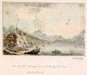 Sarja luonnoksia, näkymiä Isossa-Britanniassa, mantereella ja Amerikassa 1772-1778 (akvarelli) od British School