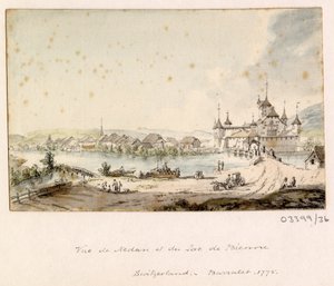 Série skic, pohledy ve Velké Británii, kontinentu a Americe 1772-1778 (akvarel) od British School