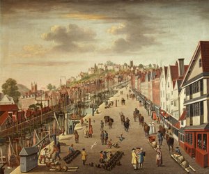 Broad Quay, Bristol, cca 1760 (olej na plátně) od British School