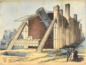 Velký zrcadlový dalekohled lorda Rosse v Parsonstownu, Irsko od British School