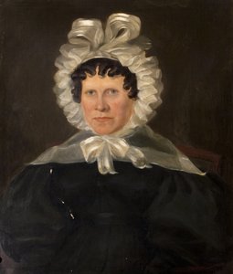 Paní Rebekah Franklin, manželka reverenda Francise Franklina, konec 40. let 19. století (olej na plátně) od British School