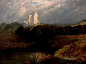 Norham Castle, Northumberland (olej na plátně) od British School