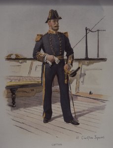 Kapitán královského námořnictva, konec 19. století (barva litho)
