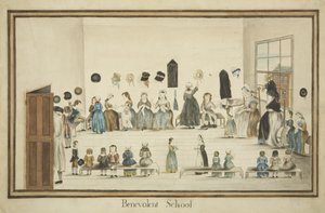 The Benevolent School, c.1795 (akvarel a inkoust na papíře) od British School