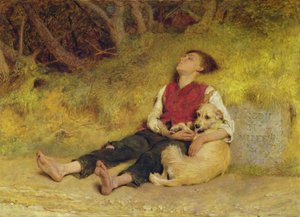 Jeho jediný přítel (olej na plátně) od Briton Riviere