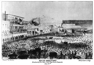 Hromadné setkání mimo Fort Vigilant, Sacramento, Kalifornie, 1856 1937.