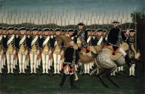 Friedrich II. (1712-86) s hesenským gardovým plukem od Brock