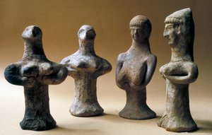 Figurky z Ašery, Kananejec, 999-600 př. n. l. (hlína)