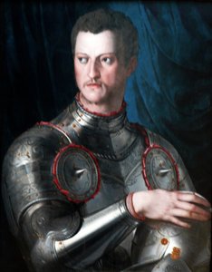 Portrét Cosima I. dei Medici ve zbroji. od Bronzino