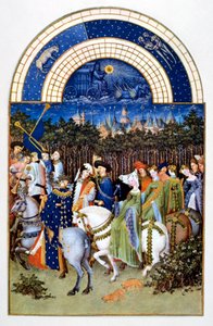 "May" z knihy "Les Très Riches Heures du Duc de Berry" ("Velmi bohaté hodiny vévody z Berry") od Brothers Limbourg