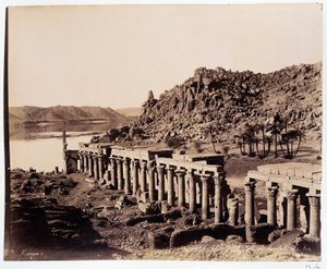 Ruiny chrámu Isis v Egyptě - fotografie bratří Zangali, konec 19. století