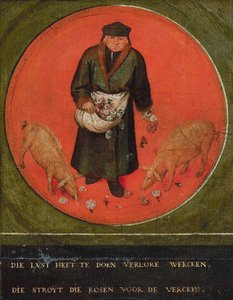 Kdo by promarnil své úsilí, hází růže před svině, 1558.