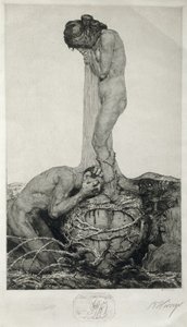 Smutek, 1916 (remarqueův lept na papíře) od Bruno Heroux