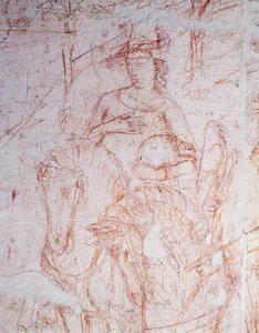 Triumf smrti, Buonamico di Cristofano známý jako Buffalmacco (aktivní začátek 14. století), sinopia.