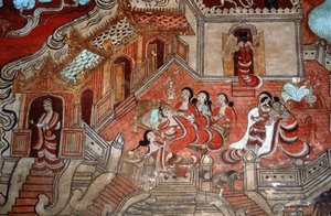 Scény ze života bódhisattvy, 1776 (nástěnná malba) od Burmese School