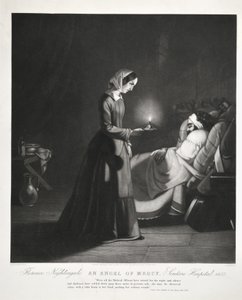 Florence Nightingale, Anděl milosrdenství, nemocnice Scutari, vyryto Tomkinsem, 1855 od Butterworth