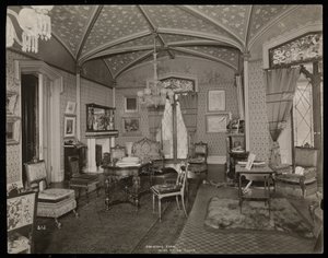 Přijímací pokoj panství Helen Gould (pozdní rezidence Jay Gould) v Tarrytown, New York, 1893-94 (stříbrný želatinový tisk) od Byron Company