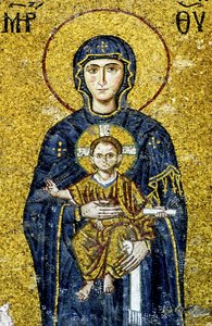 Comnenus mozaika zobrazující Madonu s dítětem, Hagia Sophia, Turecko. (Mozaika) od Byzantine