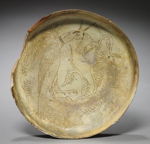 Deep Tale with Hawk, Rabbit, and Foliage, 1100s od Byzantine