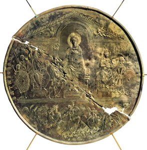 Missorium (velká stříbrná miska) Theodosia I. (346-395), 4. století našeho letopočtu (stříbro)