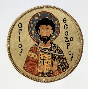 Svatý Theodore (Teodoro) - ve podobenství Fac v „“Historie a památky byzantských emals““ od N Kondakowa