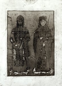 Manuel I. Comnenus (asi 1122-80) a císařovna Maria Antiochijská (d.c.1182) od Byzantine School
