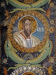PAULUS: byzantská mozaika, 6. století (mozaika) od Byzantine School