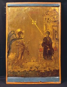Zvěstování (tempera na panelu) od Byzantine School
