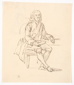 Sedící pán s parukou a stuhou od C.A. Lorentzen