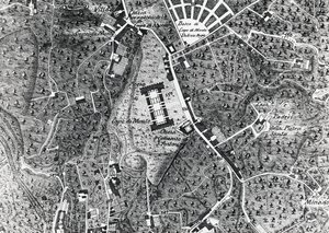 Mapa města Neapole s Capodimontem, detail z mapy Duke Of Noja od J.B. and Brown J. Rowbotham