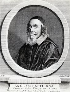 Portrét Axela Oxenstierna Gustafssona (1583-1654), kancléře Švédského království, rytina od J.B. and Brown J. Rowbotham