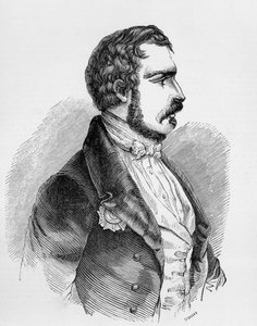 Portrét Charles-Louis Napoleon Bonaparte, nebo Napoleon III (1808-1873), prezident druhé francouzské republiky v letech 1848 až 1852 a císař Druhého francouzského císařství v letech 1852 až 1870, rytina od J.B. and Brown J. Rowbotham