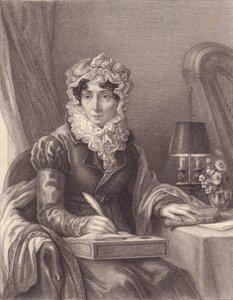 Portrét francouzské spisovatelky Stephanie-Felicite Ducrest de Saint Aubin, Madame de Genlis (1746-1830), rytina od J.B. and Brown J. Rowbotham