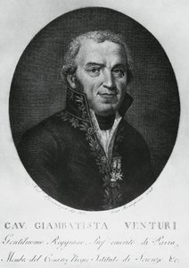 Portrét Giovanniho Battisty Venturiho (1746-1822), italského fyzika, diplomata, historika vědy a objevitele Venturiho efektu, rytina