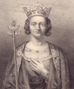 Portrét francouzského krále Filipa V., vysoký (1293-1322), rytina, 9x7 cm, z Galerie Historique de Versailles, Histoire de France, Charles Gavard Publisher, Paříž, kolem 1840 od J.B. and Brown J. Rowbotham