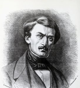 Portrét Paula-Emila Botty (1802-1870), francouzského archeologa italského původu, rytina Francie od J.B. and Brown J. Rowbotham