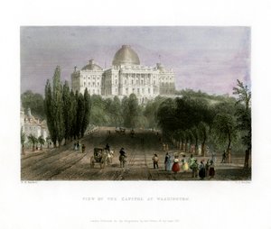 Pohled na Capitol ve Washingtonu, USA, 1837. od CJ Bentley