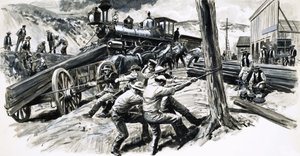 Železnice projíždějící státem Washington v roce 1873 od C.L. Doughty