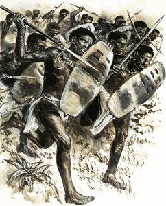 Útok habešských kmenů na pevnost v Guře v roce 1875 od C.L. Doughty