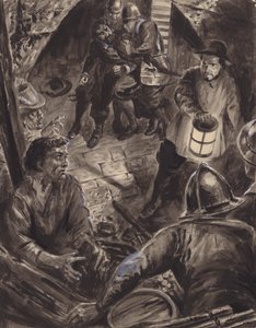 Zatčení Guye Fawkese a jeho spolupachatelů (kvaš na papíře) od C.L. Doughty