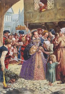 Marie Tudorovna (1515-58) (kvaš na papíře) od C.L. Doughty