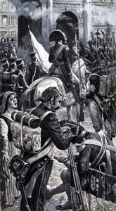 Korsičan, který dobyl Evropu, z knihy "Příběh Francie" (kvaš na papíře) od C.L. Doughty