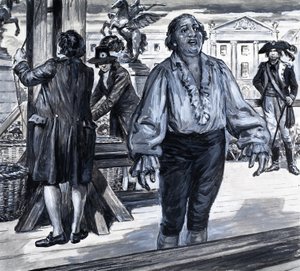 Den, kdy zemřela francouzská monarchie, z knihy "Příběh Francie" (kvaš na papíře) od C.L. Doughty
