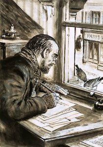 Bojovník slov, Emile Zola (kvaš na papíře) od C.L. Doughty